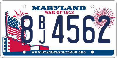 MD license plate 8BJ4562
