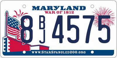 MD license plate 8BJ4575