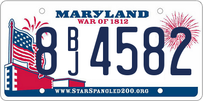 MD license plate 8BJ4582