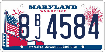 MD license plate 8BJ4584