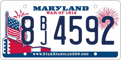 MD license plate 8BJ4592