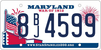 MD license plate 8BJ4599