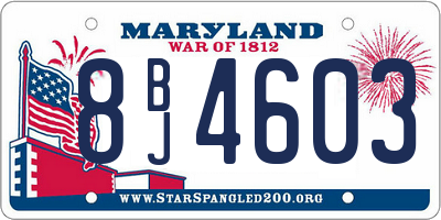 MD license plate 8BJ4603