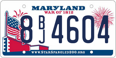 MD license plate 8BJ4604