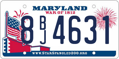 MD license plate 8BJ4631