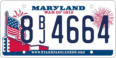 MD license plate 8BJ4664
