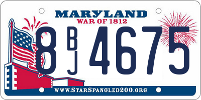 MD license plate 8BJ4675