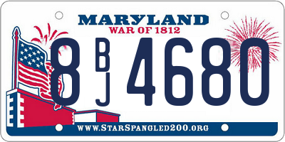 MD license plate 8BJ4680