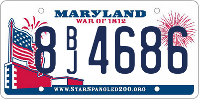 MD license plate 8BJ4686