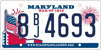 MD license plate 8BJ4693