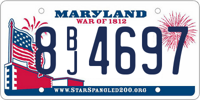 MD license plate 8BJ4697