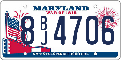 MD license plate 8BJ4706