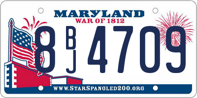 MD license plate 8BJ4709