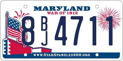 MD license plate 8BJ4711