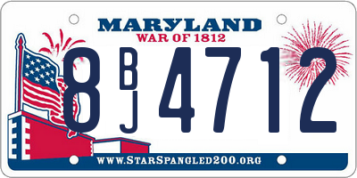 MD license plate 8BJ4712