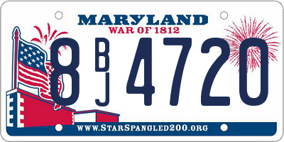 MD license plate 8BJ4720