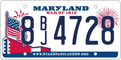 MD license plate 8BJ4728