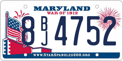 MD license plate 8BJ4752