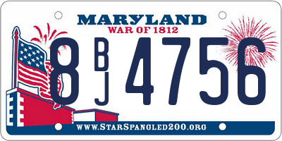 MD license plate 8BJ4756