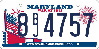 MD license plate 8BJ4757