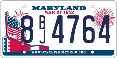 MD license plate 8BJ4764