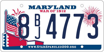 MD license plate 8BJ4773