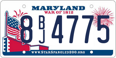 MD license plate 8BJ4775