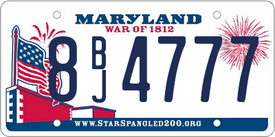 MD license plate 8BJ4777