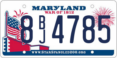 MD license plate 8BJ4785