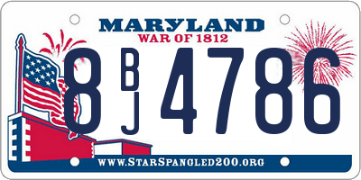MD license plate 8BJ4786