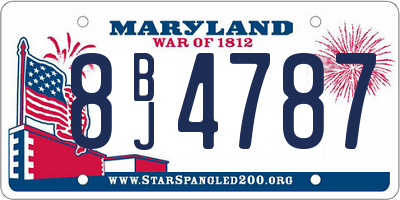 MD license plate 8BJ4787