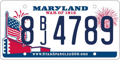 MD license plate 8BJ4789