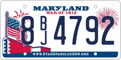 MD license plate 8BJ4792