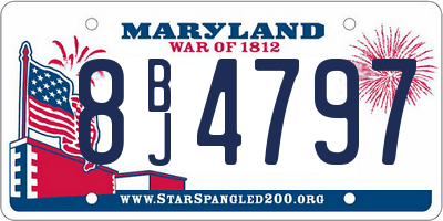 MD license plate 8BJ4797