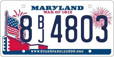 MD license plate 8BJ4803