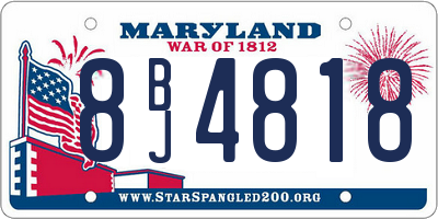 MD license plate 8BJ4818