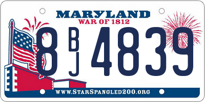 MD license plate 8BJ4839