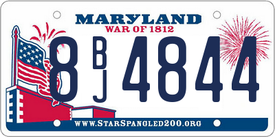 MD license plate 8BJ4844