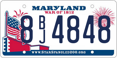 MD license plate 8BJ4848