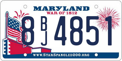 MD license plate 8BJ4851