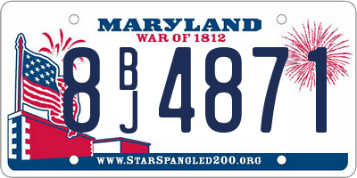 MD license plate 8BJ4871
