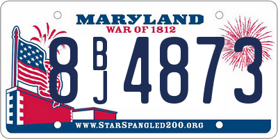 MD license plate 8BJ4873