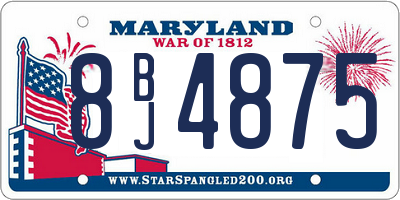MD license plate 8BJ4875