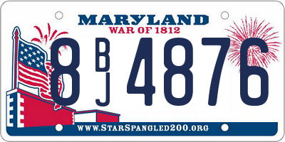 MD license plate 8BJ4876