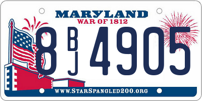 MD license plate 8BJ4905