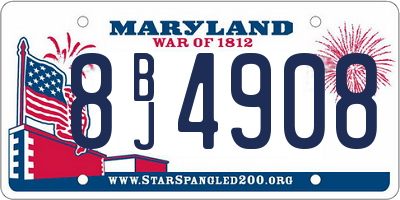 MD license plate 8BJ4908