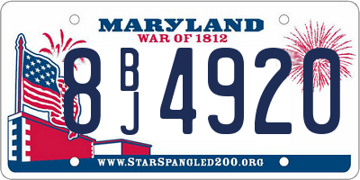 MD license plate 8BJ4920
