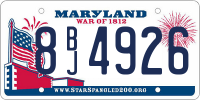 MD license plate 8BJ4926