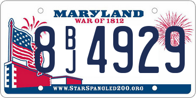 MD license plate 8BJ4929