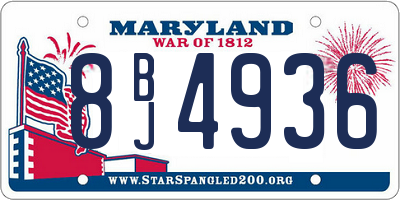 MD license plate 8BJ4936
